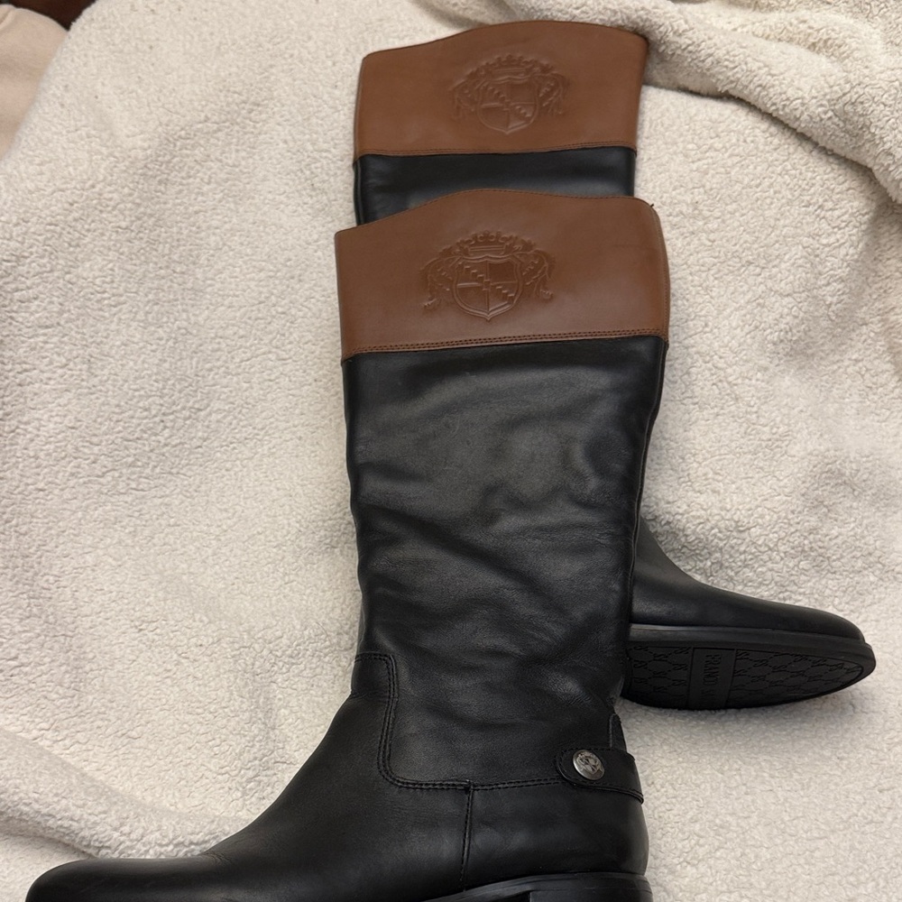 Franco Sarto Leather Boots - Black & Brown - Picture 2 of 9